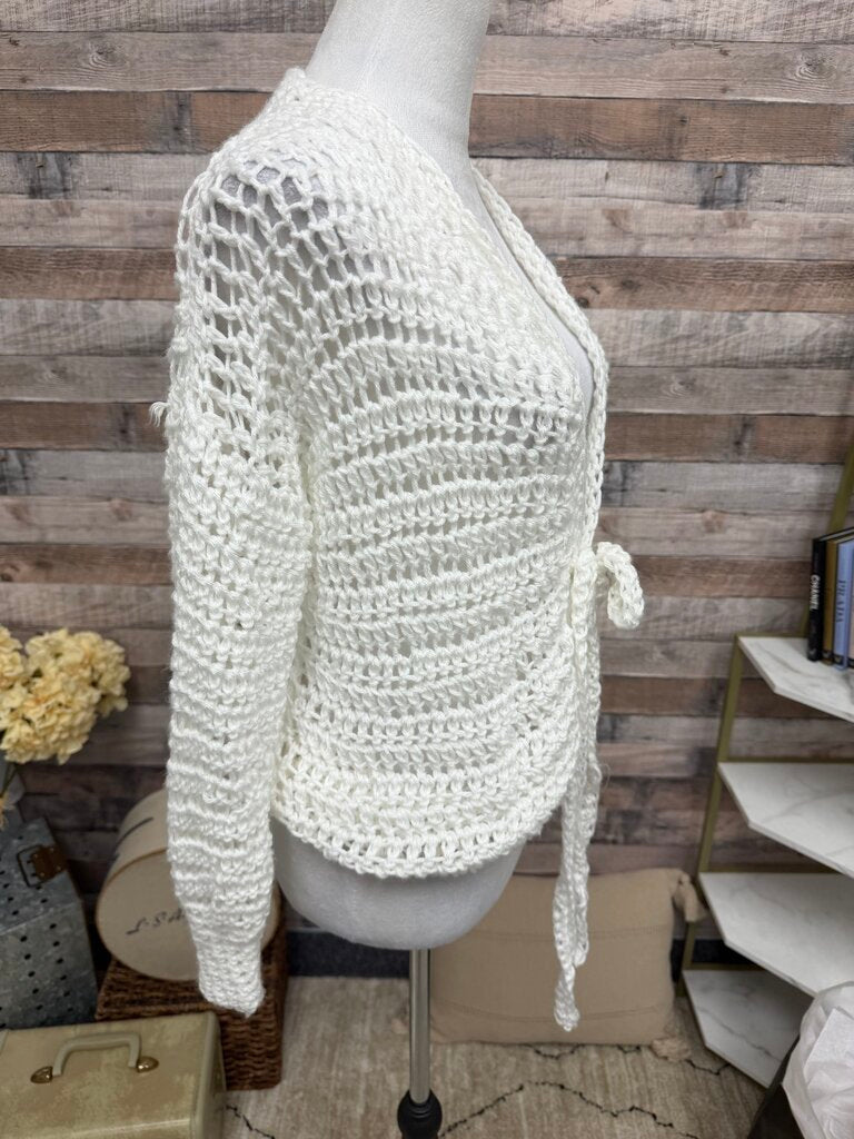 Body by Anca White Tie Front Cardigan
