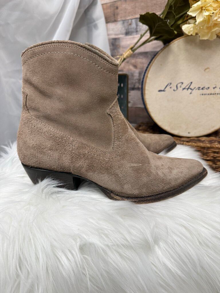 Frye Tan Suede Ankle Booties