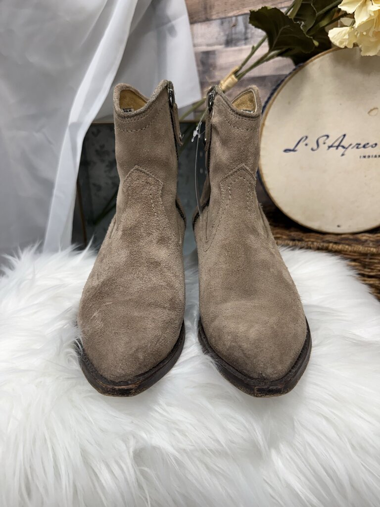 Frye Tan Suede Ankle Booties