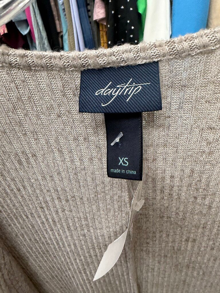 Day Trip Heathered Oatmeal Ribbed Duster Cardigan