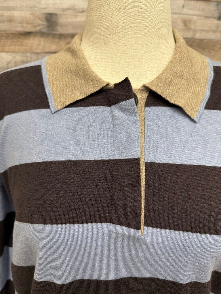 Scotch & Soda Brown & Purple Stripe Rugby Polo