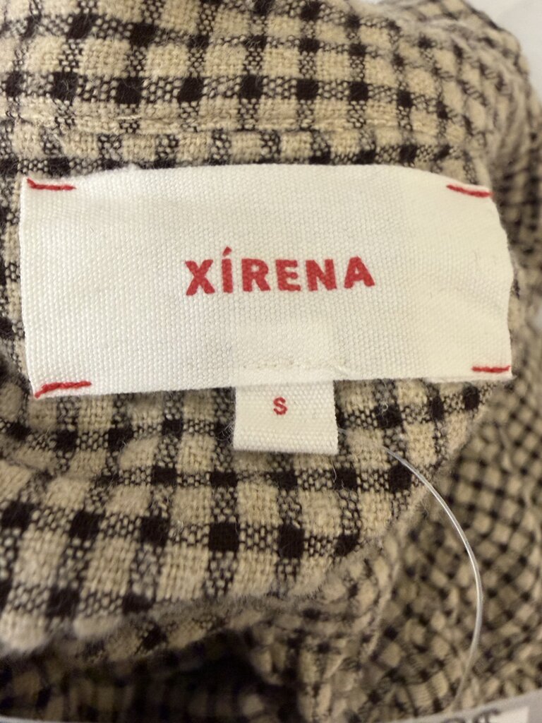 Xirena Black & Tan Gingham Check Ruffle Collar
