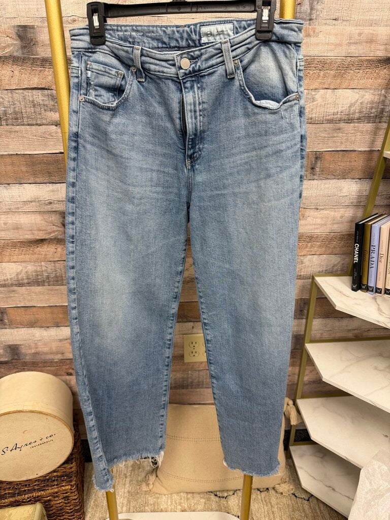 AG Lt Blue Washed Wide Leg Denim