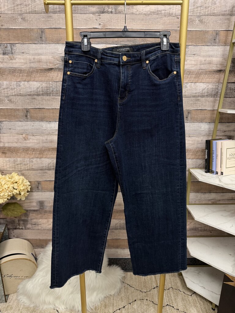 Liverpool LA Wide Leg Dark Wash Denim