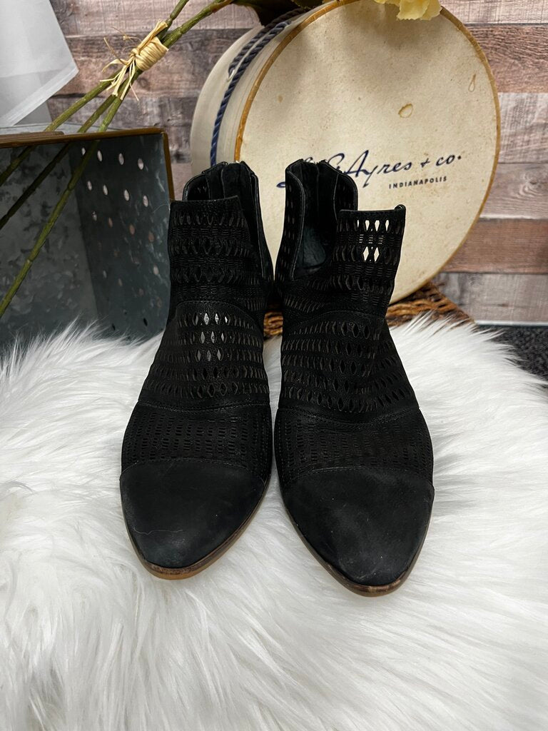 Vince Camuto Black Suede Perforated Booties