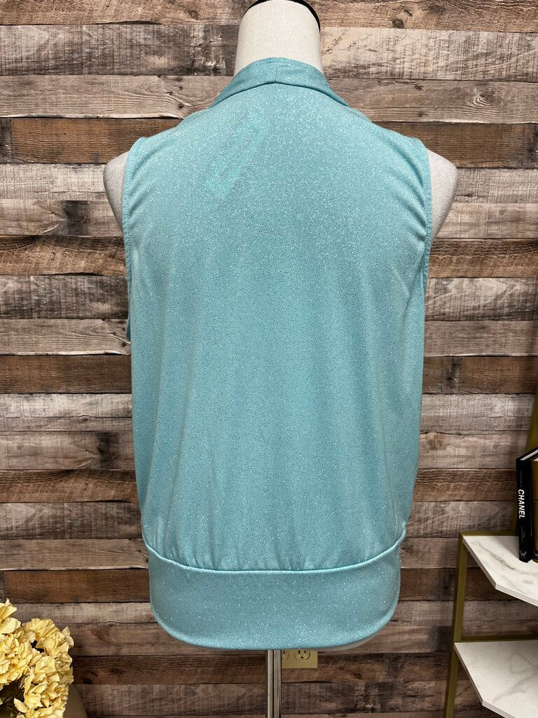 Boston Proper Baby Blue Sparkle Wrap Tank