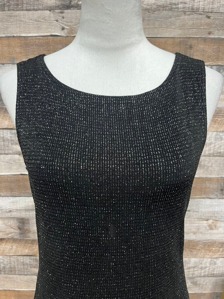 MSK Black Beaded & Fringe Tank