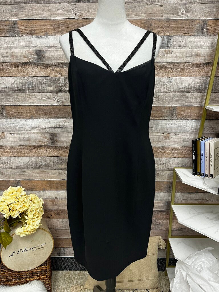 Jones New York Black Dress w/Beaded Straps