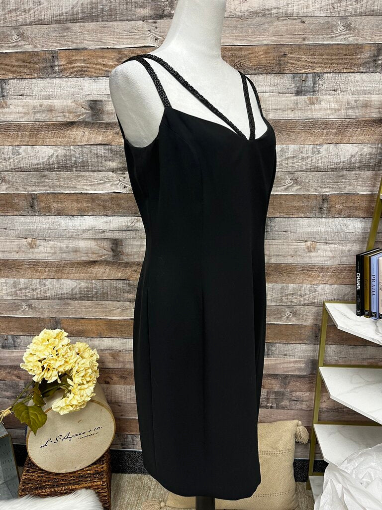 Jones New York Black Dress w/Beaded Straps