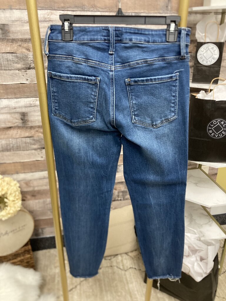 Kut from the Kloth Cropped Ankle Raw Hem Skinny Jeans