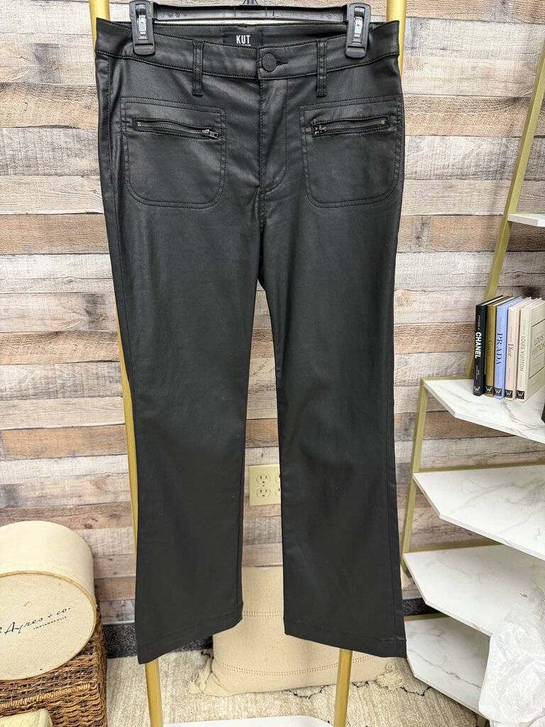 Kut from the Kloth Black Kelsey Crop Kick Flare Jeans