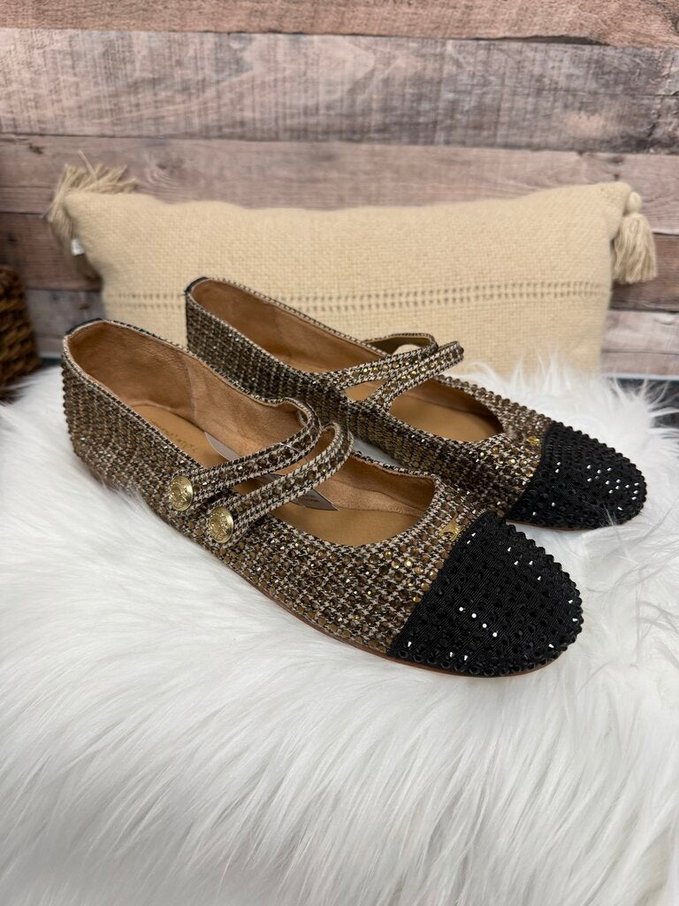 Circus NY by Sam Edelman Black & Houndstooth Rhinestoned Flats