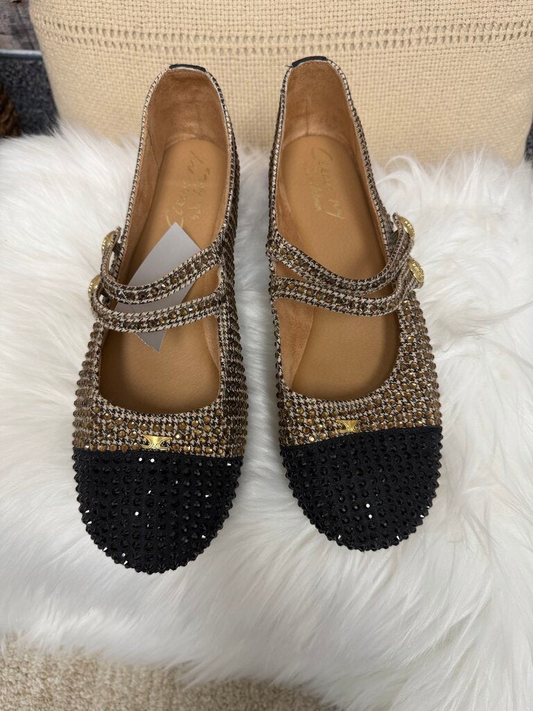 Circus NY by Sam Edelman Black & Houndstooth Rhinestoned Flats