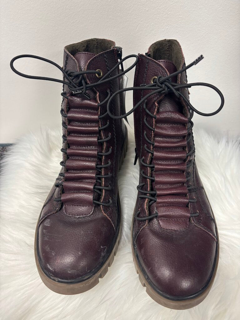 Rieker Dark Plum Combat Boots