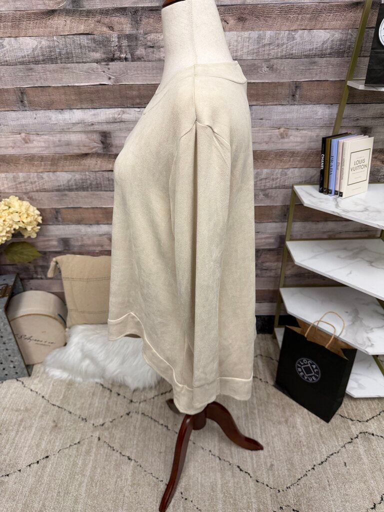 Ravel Cream Asymetrical Long-Sleeve Top