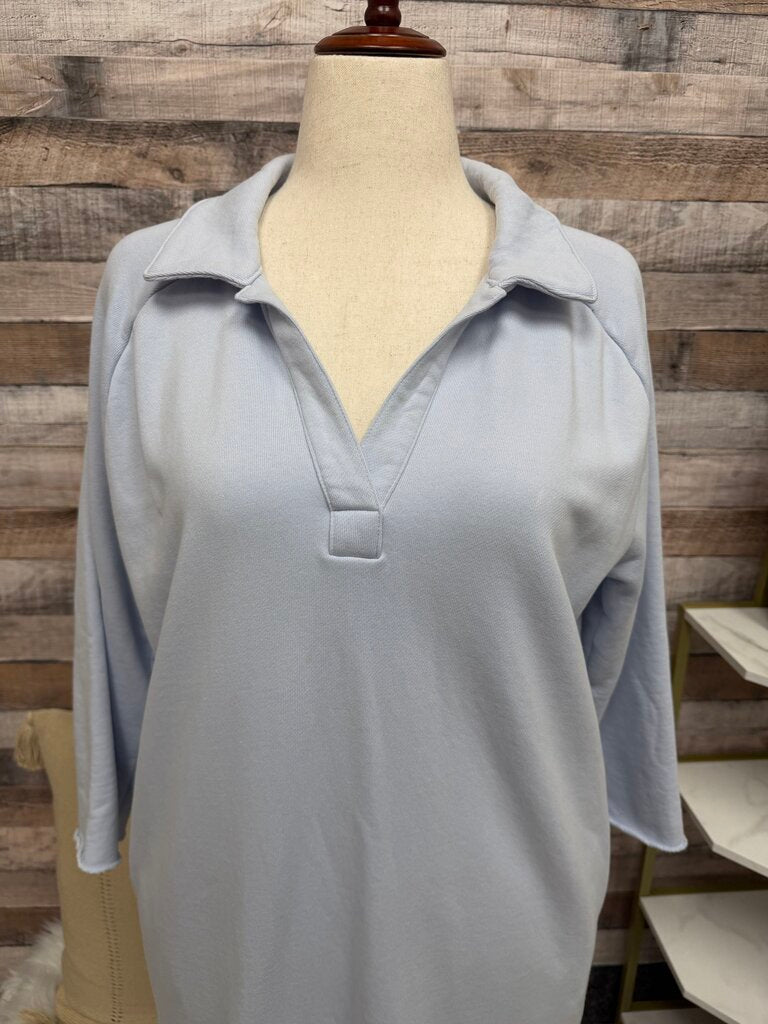 Haven Well Within Periwinkle Cotton Terry V-Neck Dress