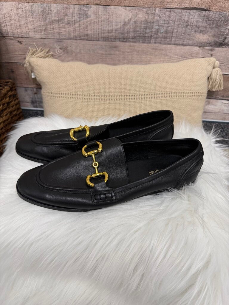 Jeffery Campbell Black Leather Loafers w/ Gold Hardware