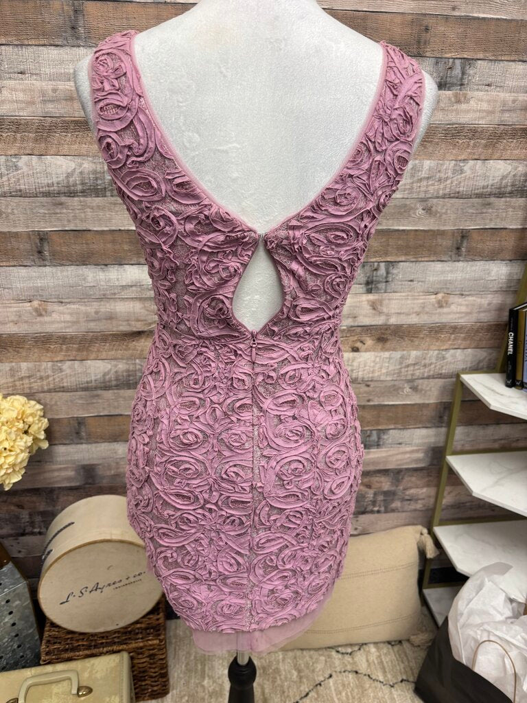 BCBGMaxAzria Dusty Lavender Rosette Lace
