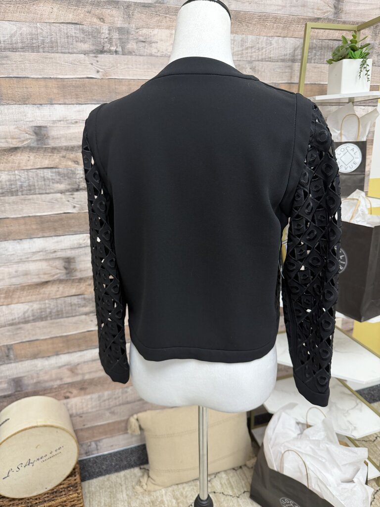 Black Cutout Cropped Blazer