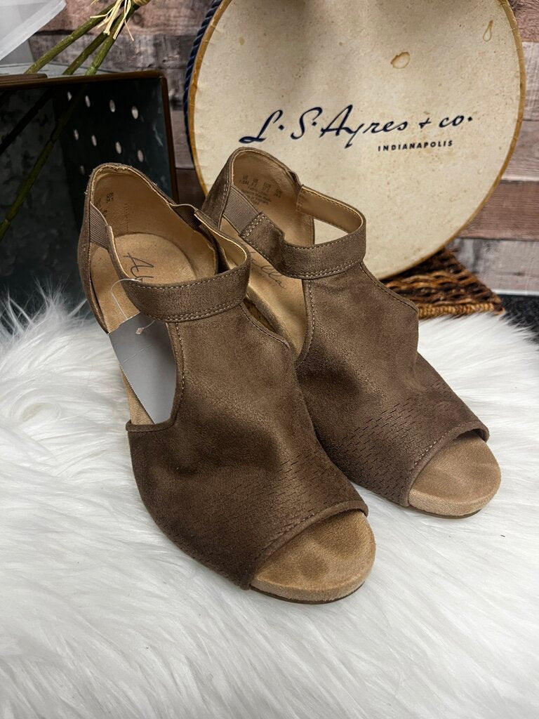 Abella Tan Suede Wedge Sandal