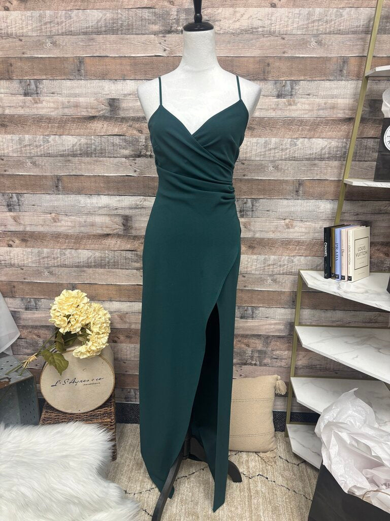 Windsor Forest Green Slip Maxi High Leg