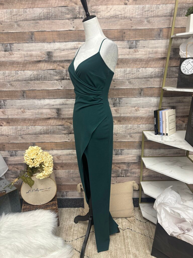 Windsor Forest Green Slip Maxi High Leg