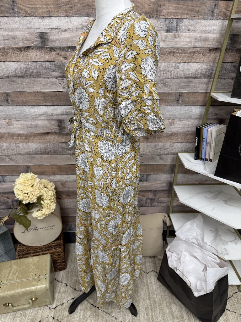 Emerson Fry Gold w/White Poppy Floral Print