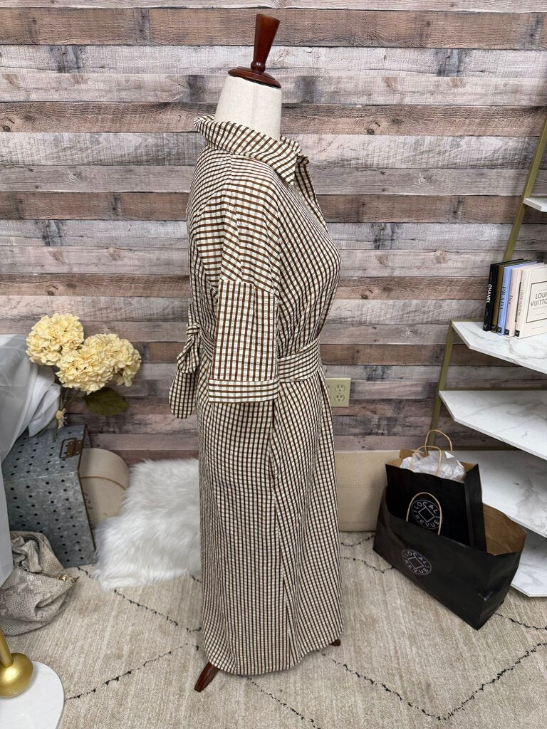 Pomander Place Brown 3/4 Layerd Sleeve Belted
