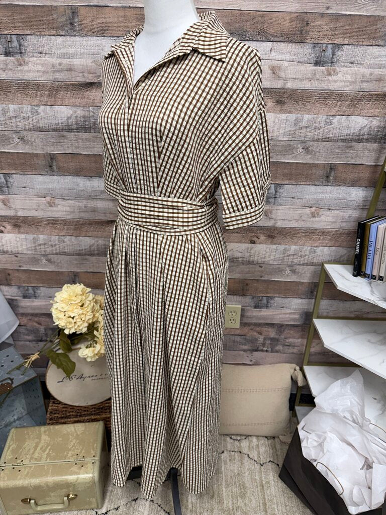 Pomander Place Brown Gingham Shirt