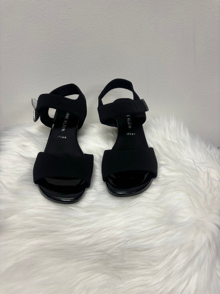 Anne Klein Black Velcro Wedge Heel