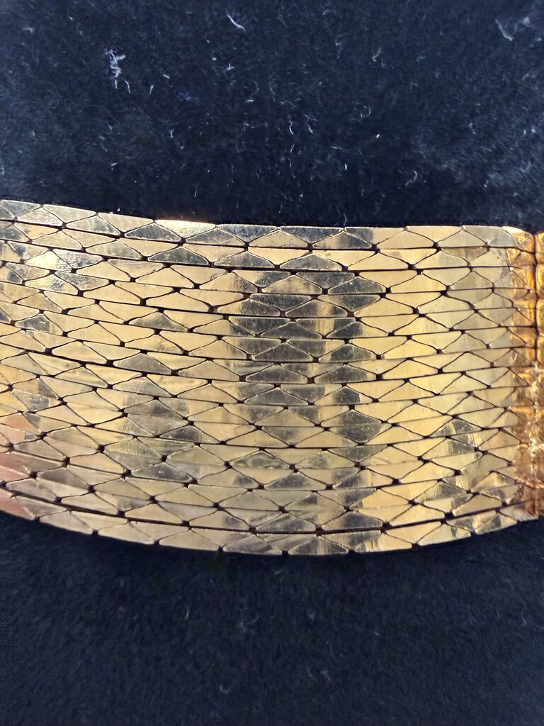 Nolan Miller Replica Gold Silky Strand & Rhinestone Bracelet