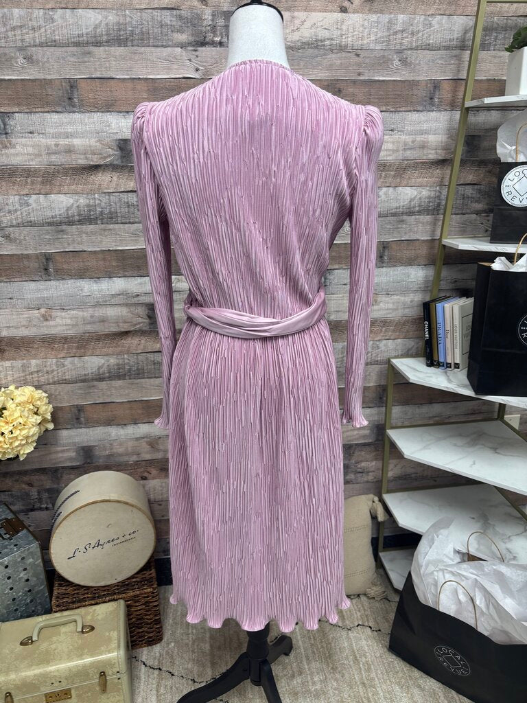 Darcy Vintage Blush Pleated Wrap Style Dress