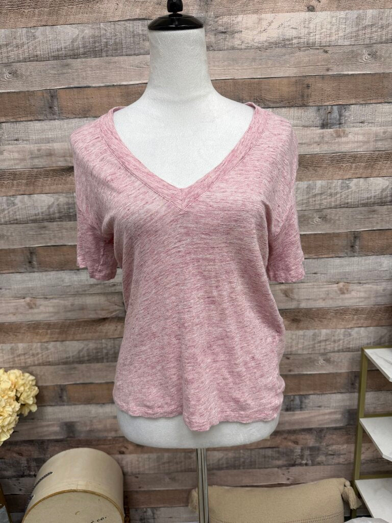 IRO Paris Blush Pink V-neck Tee
