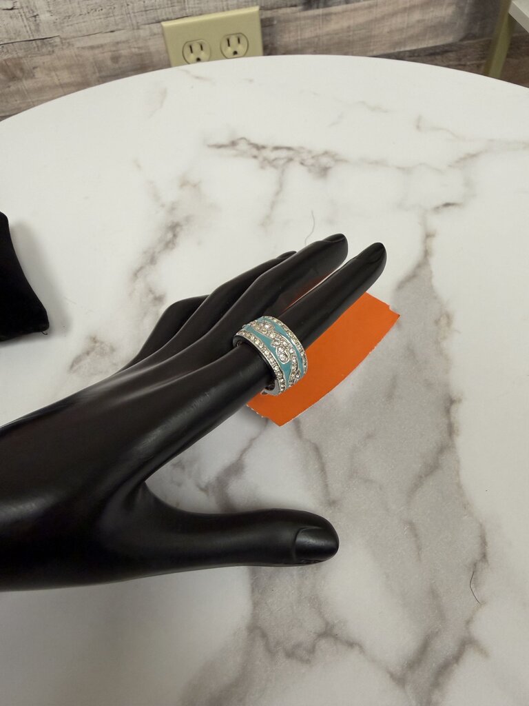 Turquoise & Rhinestone Ring