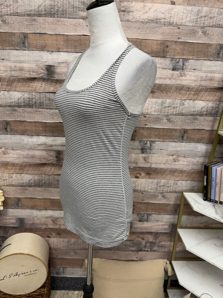 Gap Fit White & Grey Stripe Racerback Tank