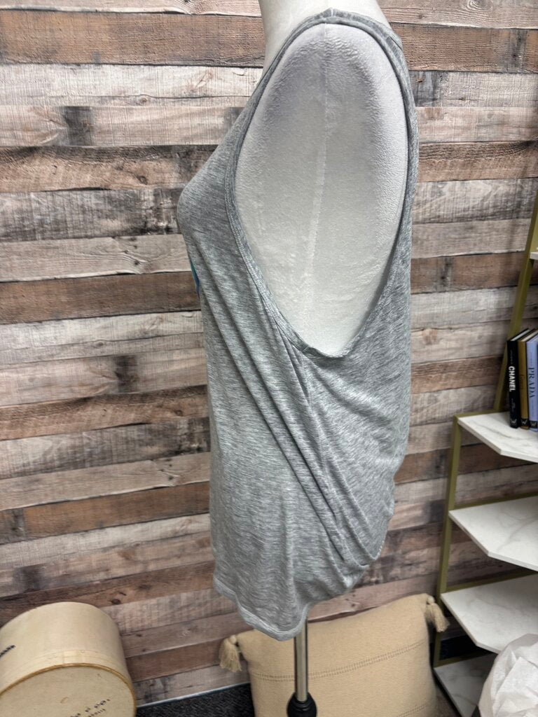 Athleta Light Grey Loose Fit Cropped Tank Top