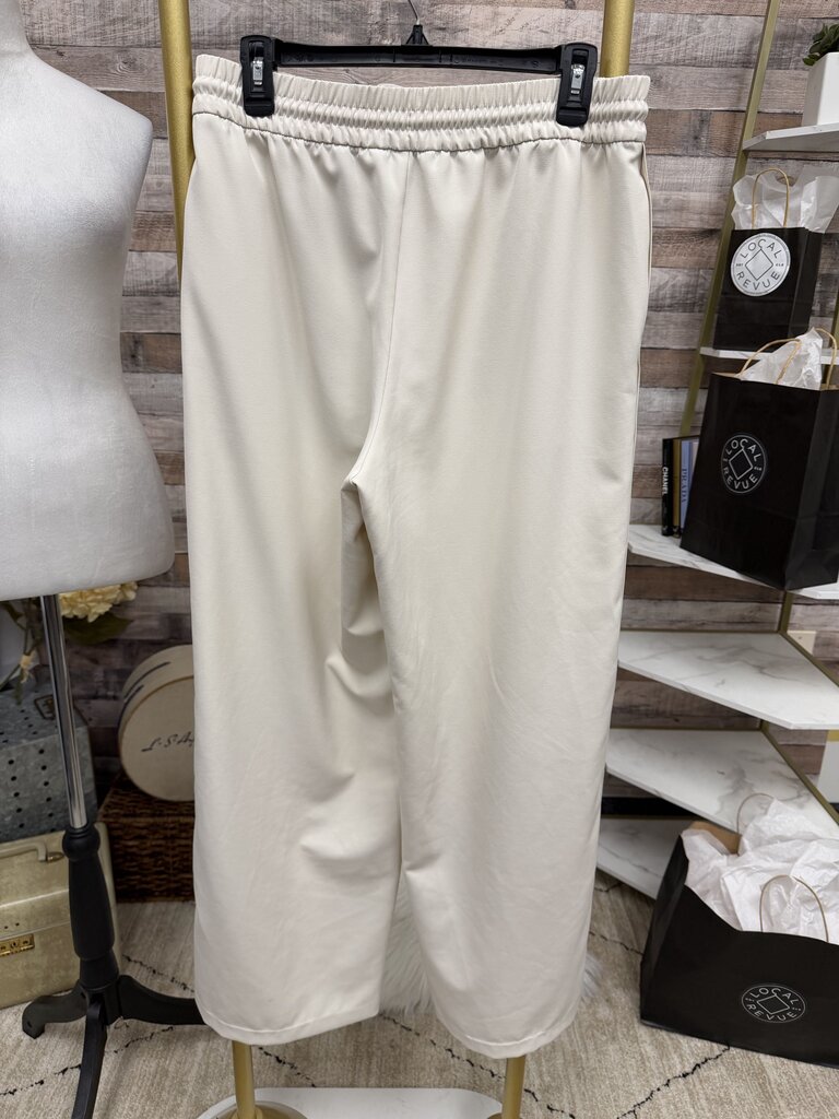 Athleta Cream Wide-Leg Drawstring Trousers