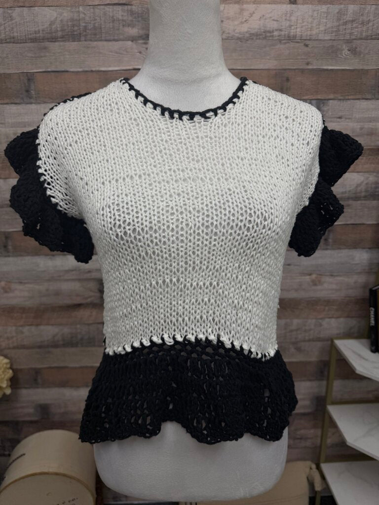 Body by Anca White w/Black Ruffle Sweater