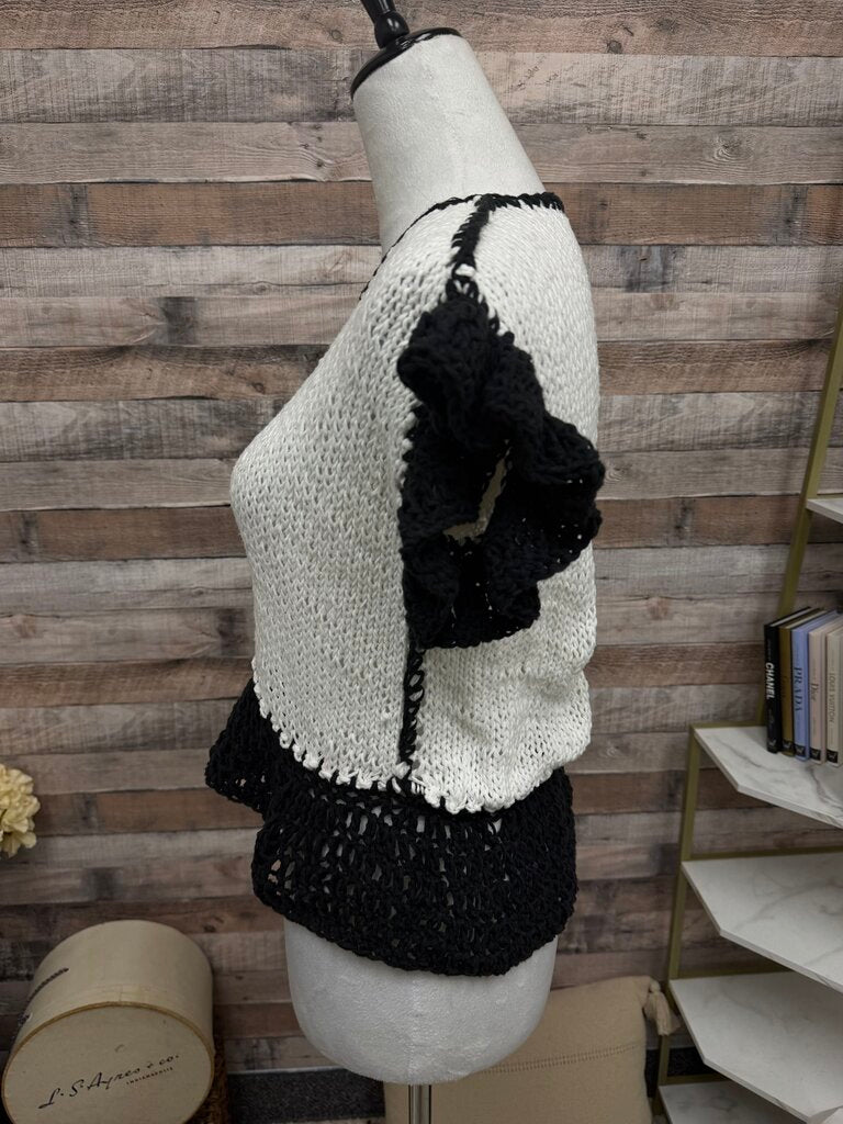 Body by Anca White w/Black Ruffle Sweater