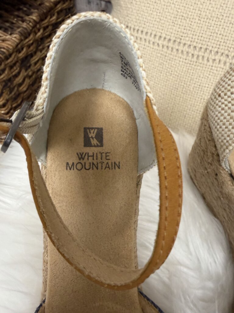 White Mountain Navy Canvas Espadrille Wedge