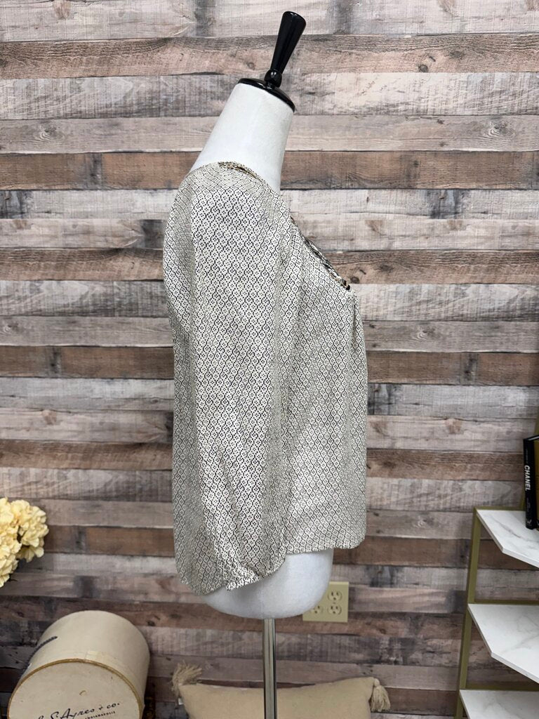 Lucky Brand White Peasant Embroidered