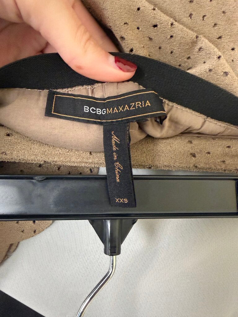 BCBGMaxAzria Tan Faux Suede Mini Skirt