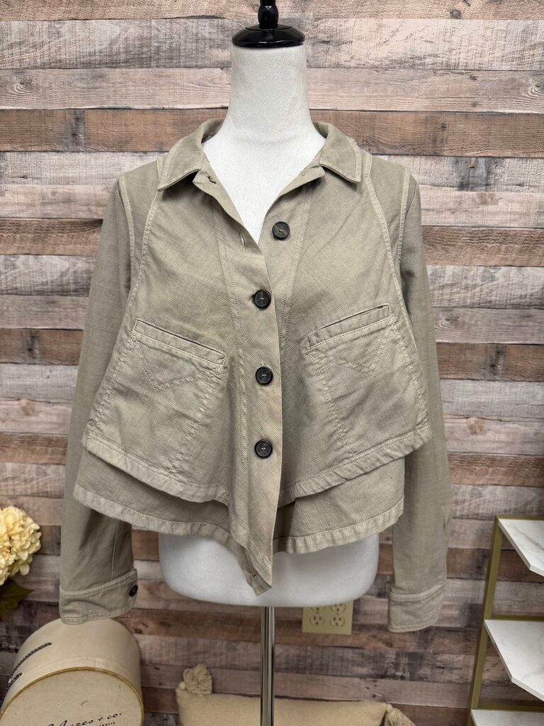 Hei Hei Anthro Khaki Handkerchief Jacket