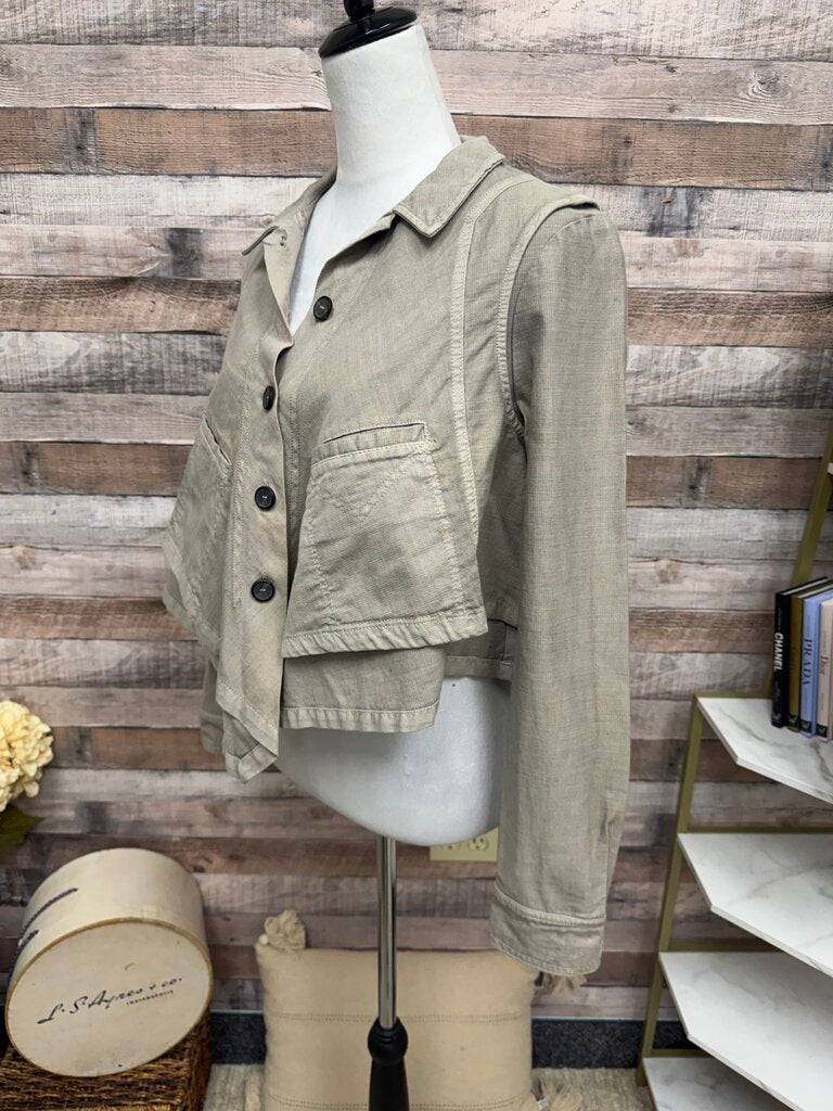 Hei Hei Anthro Khaki Handkerchief Jacket