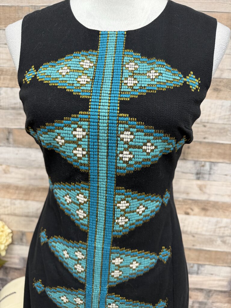 NWT Tabitha by Anthro Split Diamond Embroidered Sleeveless Shift