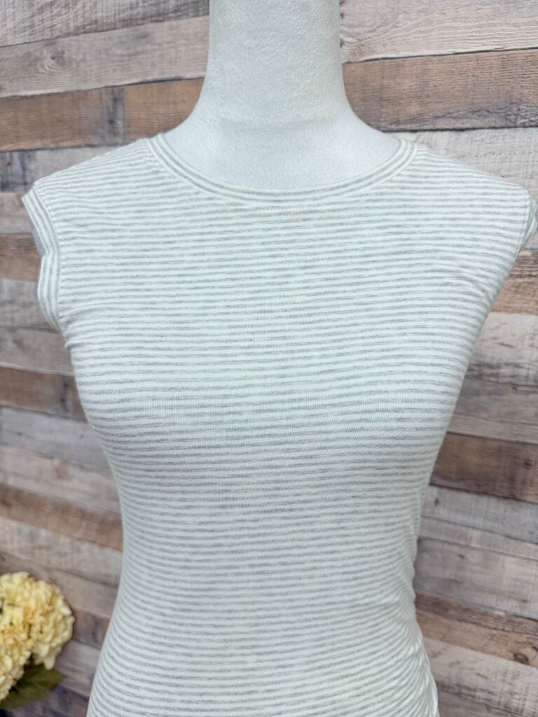 Athleta Grey & White Striped Tee Dress