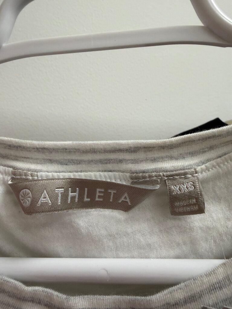 Athleta Grey & White Striped Tee Dress