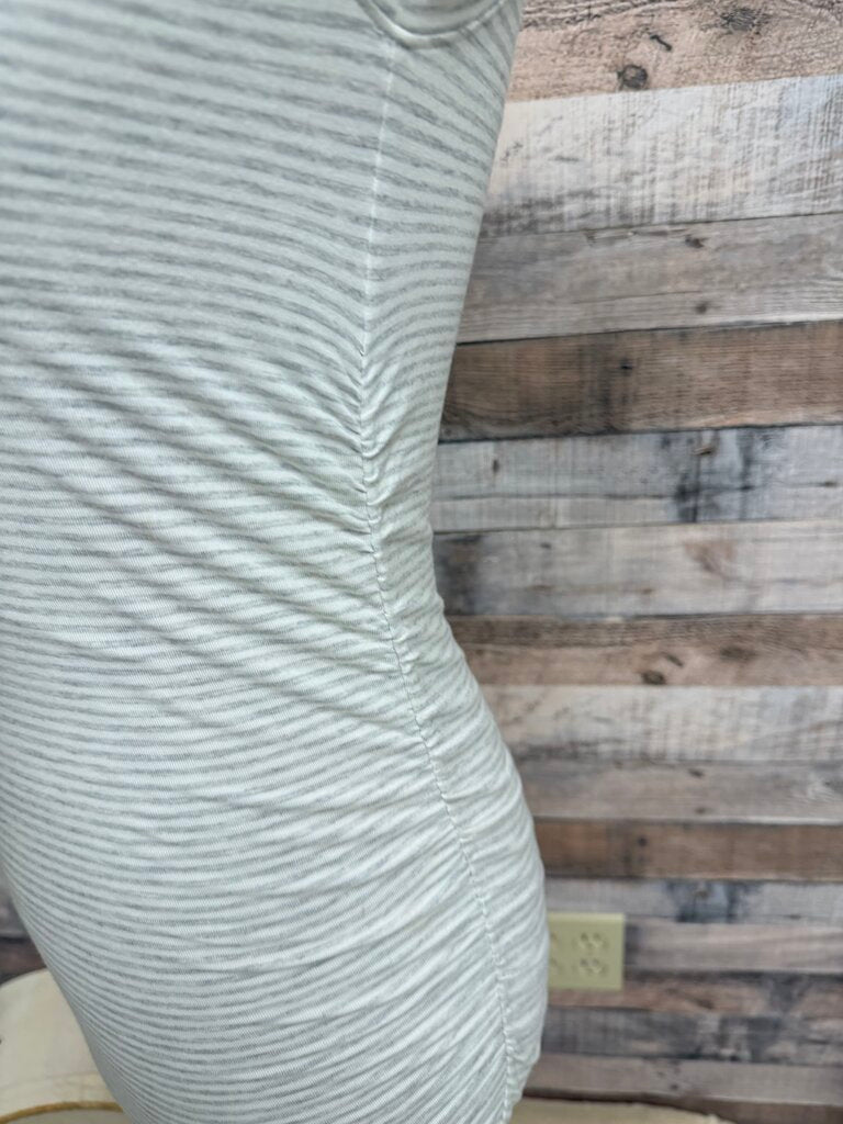 Athleta Grey & White Striped Tee Dress