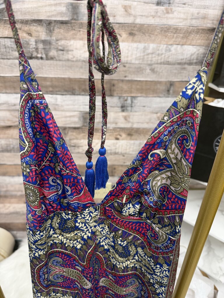 GOA Paris Collection Blue & Pink Halter Jumpsuit