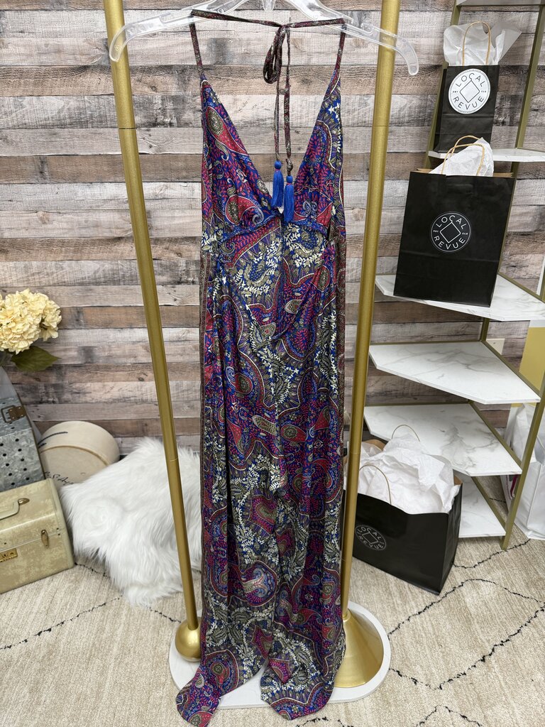 GOA Paris Collection Blue & Pink Halter Jumpsuit